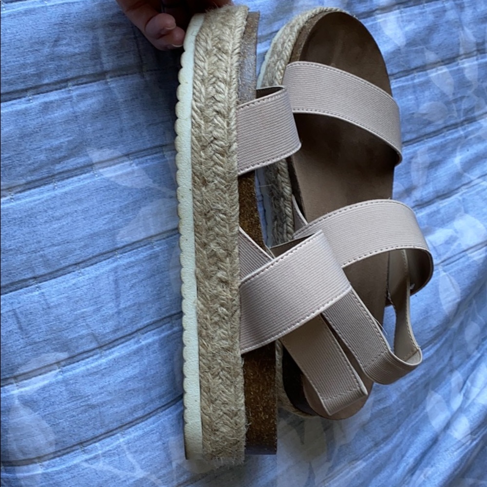 ANA nude/pink high espadrilles